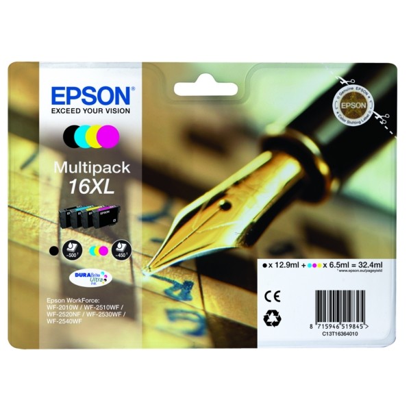 Epson Tintenpatrone MultiPack Bk,C,M,Y XL 16XL C13T16364010