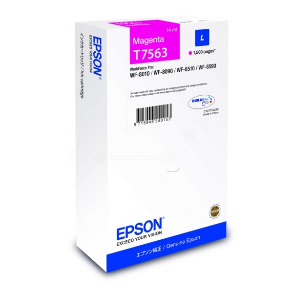 Epson Tintenpatrone magenta T7563 C13T756340