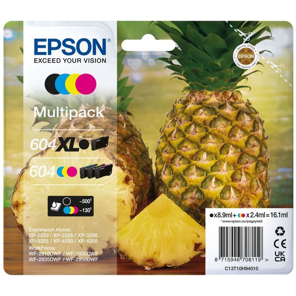 Epson Tintenpatrone MultiPack 1xBk HC + 1x C,M,Y 604XL/604 C
