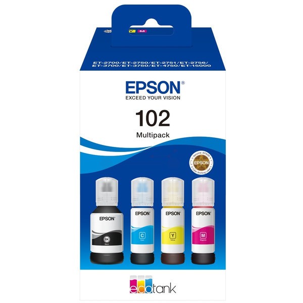 Epson Tintenflasche MultiPack Bk,C,M,Y 102 C13T03R640