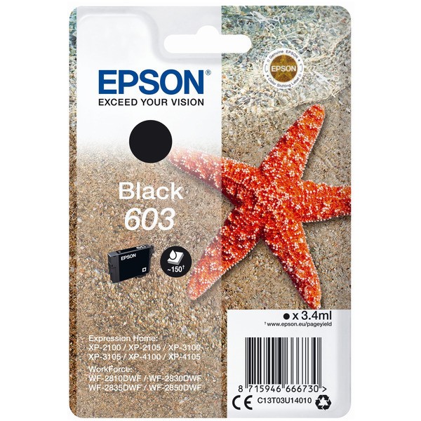 Epson Tintenpatrone schwarz 603 C13T03U14010