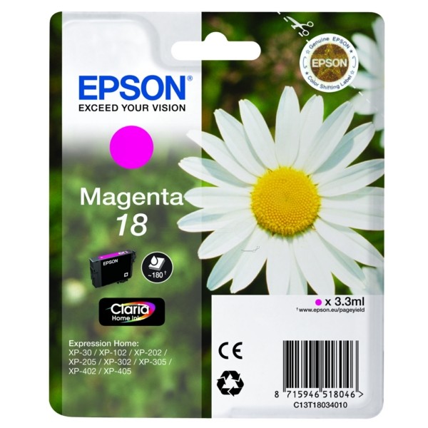 Epson Tintenpatrone magenta 18 C13T18034010