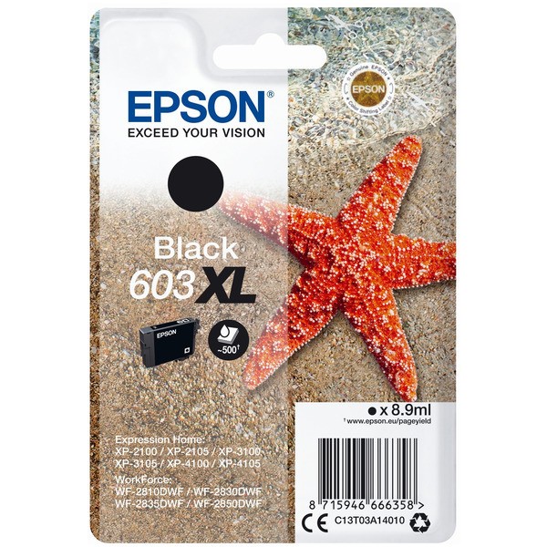 Epson Tintenpatrone schwarz 603XL C13T03A14010