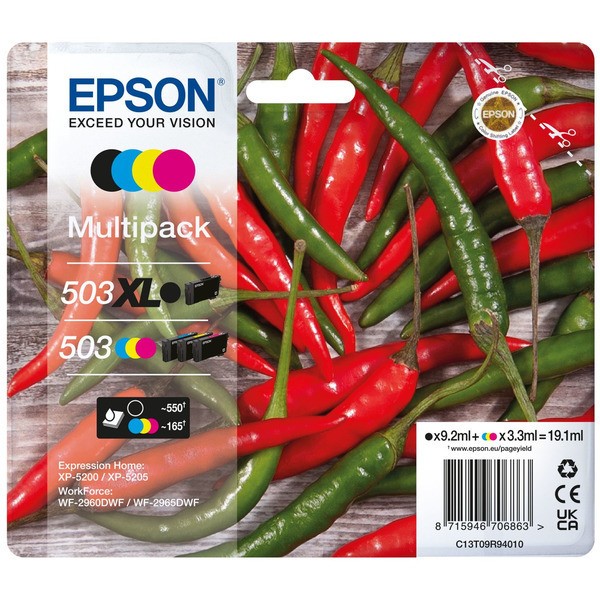 Epson Tintenpatrone MultiPack Bk,C,M,Y 503XL/503 C13T09R9401