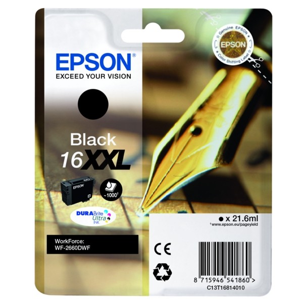 Epson Tintenpatrone schwarz 16XXL C13T16814010