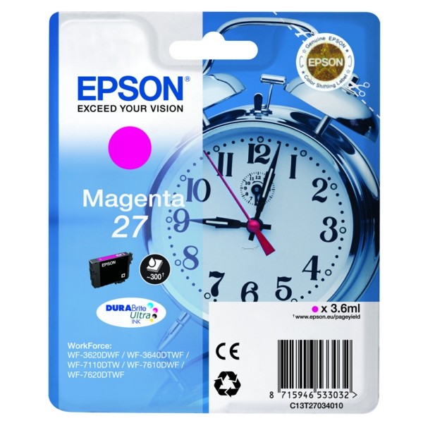 Epson Tintenpatrone magenta 27 C13T27034010