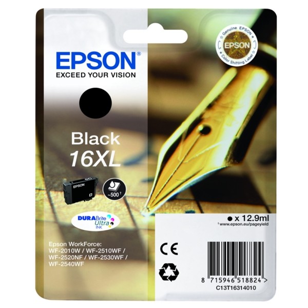 Epson Tintenpatrone schwarz XL 16XL C13T16314010