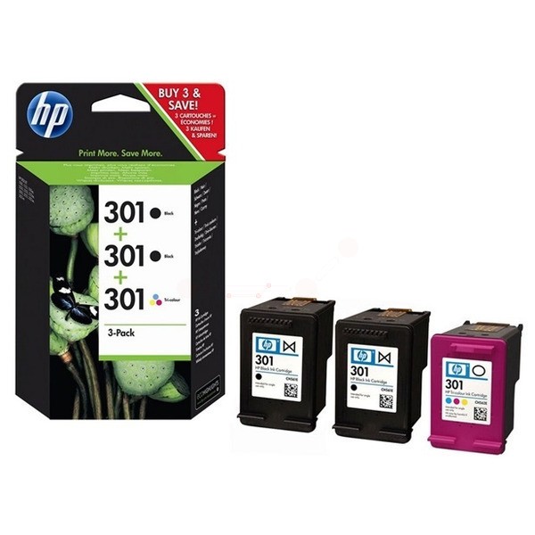 HP Druckkopfpatrone Multipack 2x schwarz +1x color 301 E5Y87