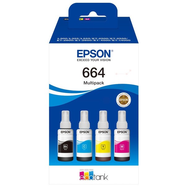 Epson Tintenflasche MultiPack Bk,C,M,Y 664 C13T664640