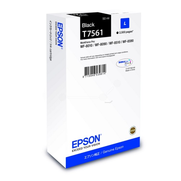 Epson Tintenpatrone schwarz T7561 C13T756140