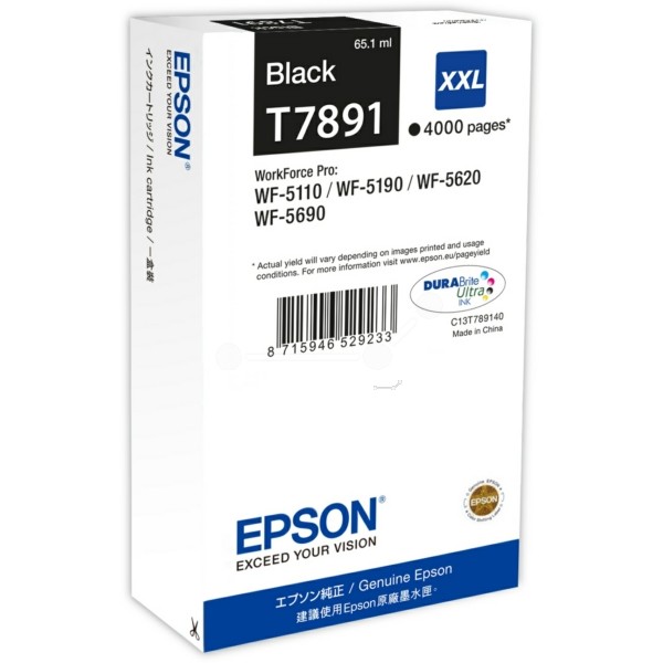 Epson Tintenpatrone schwarz XXL T7891 C13T789140