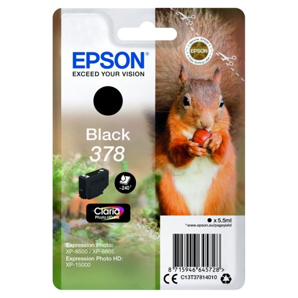 Epson Tintenpatrone schwarz 378 C13T37814010