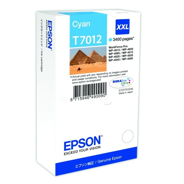 Epson Tintenpatrone cyan XXL T7012 C13T70124010