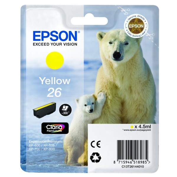 Epson Tintenpatrone gelb 26 C13T26144010