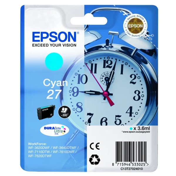 Epson Tintenpatrone cyan 27 C13T27024010