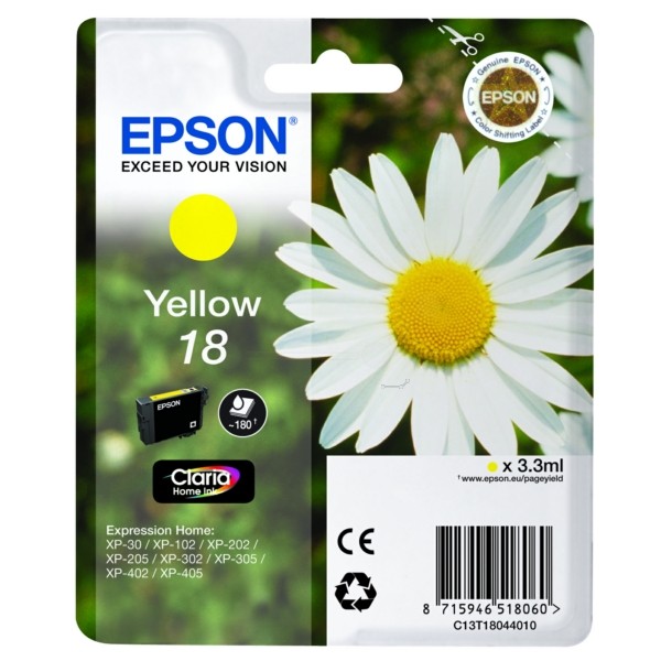 Epson Tintenpatrone gelb 18 C13T18044010