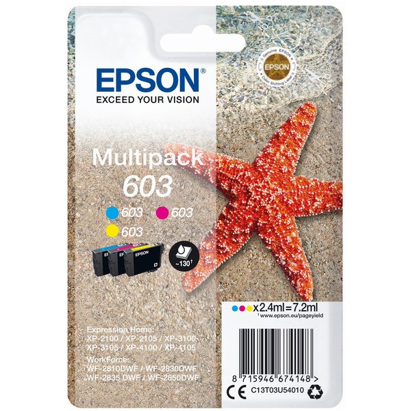 Epson Tintenpatrone MultiPack C,M,Y 603 C13T03U54010