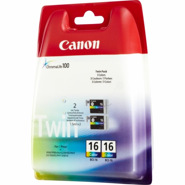 Canon Tintenpatrone color Doppelpack BCI-16 C 9818A002