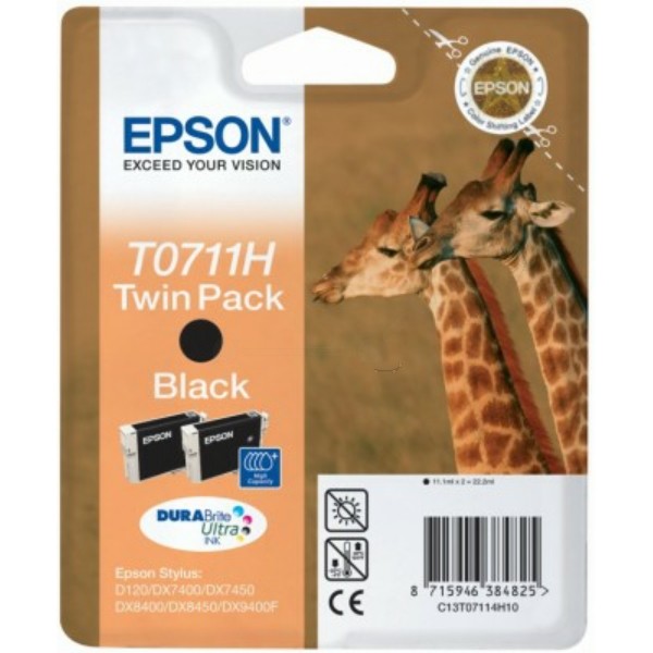 Epson Tintenpatrone schwarz High-Capacity Doppelpack T0711H