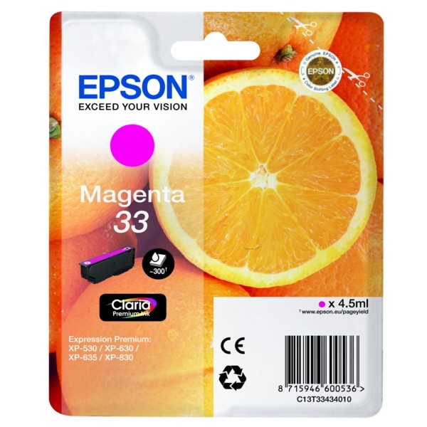Epson Tintenpatrone magenta 33 C13T33434010