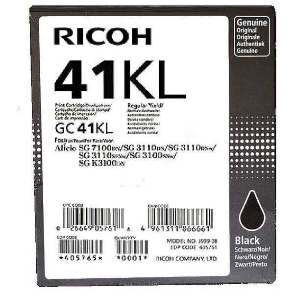 Ricoh Gelkartusche schwarz GC-41 KL 405765