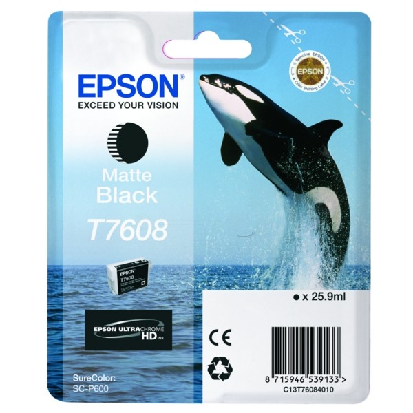 Epson Tintenpatrone schwarz matt T7608 C13T76084010