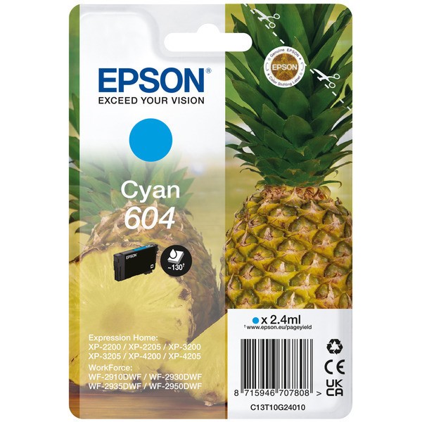 Epson Tintenpatrone cyan 604 C13T10G24010