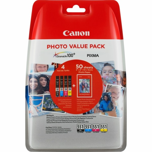 Canon Tintenpatrone MultiPack Bk,C,M,Y + Fotopapier 10x15cm