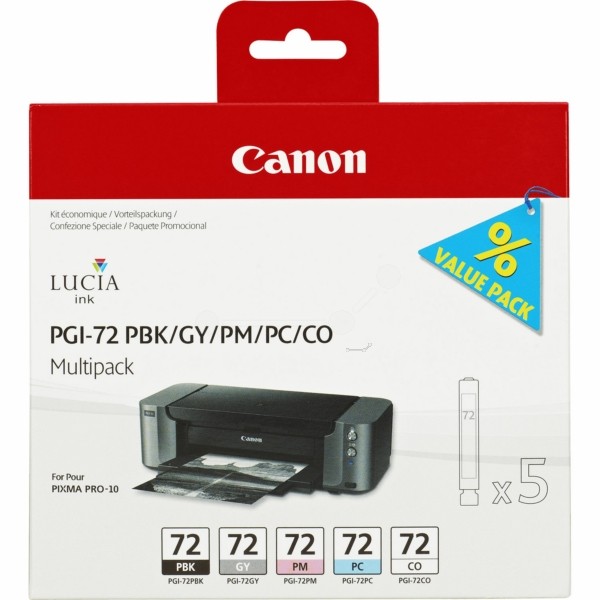 Canon Tintenpatrone MultiPack PBK,GY,PM,PC,CO PGI-72 6403B00