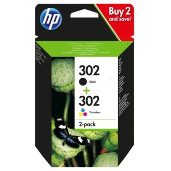 HP Tintenpatrone MultiPack schwarz + color 302 X4D37AE