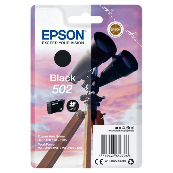 Epson Tintenpatrone schwarz 502 C13T02V14010