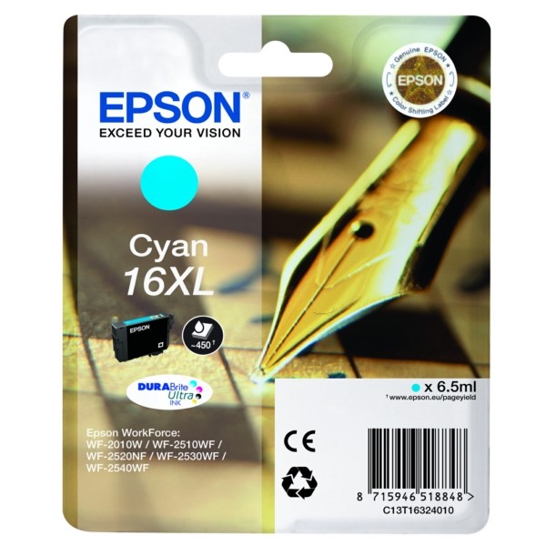 Epson Tintenpatrone cyan XL 16XL C13T16324010