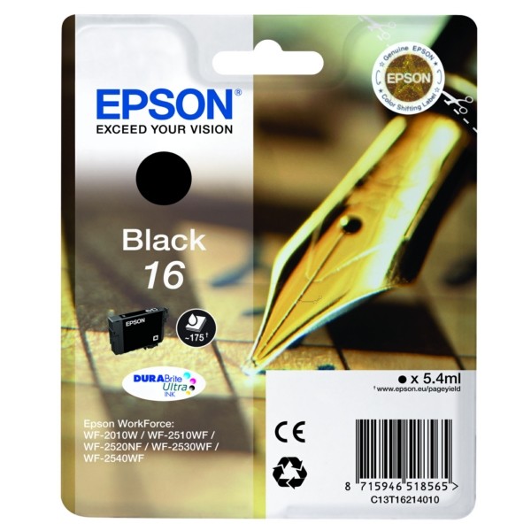 Epson Tintenpatrone schwarz 16 C13T16214010