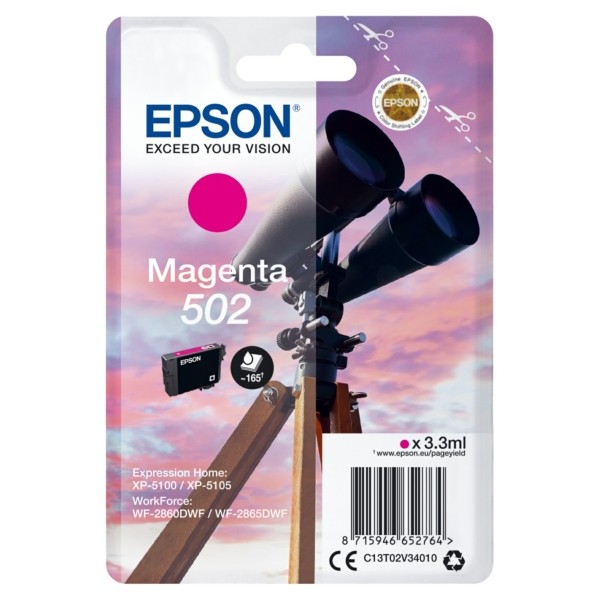 Epson Tintenpatrone magenta 502 C13T02V34010