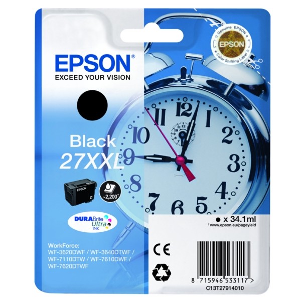 Epson Tintenpatrone schwarz 27XXL C13T27914010
