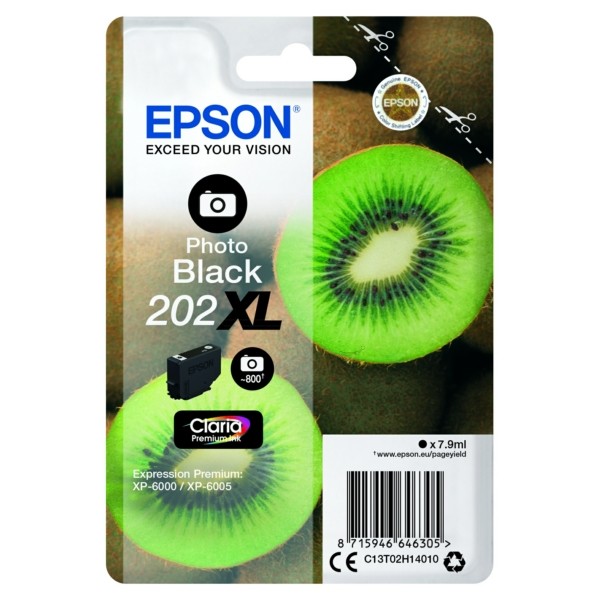 Epson Tintenpatrone schwarz foto 202XL C13T02H14010