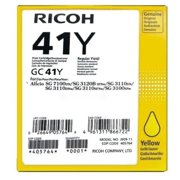 Ricoh Gelkartusche gelb GC-41 Y 405764
