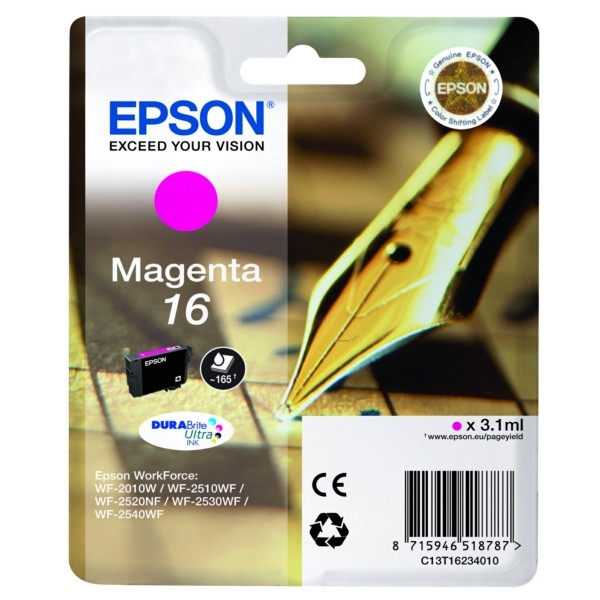Epson Tintenpatrone magenta 16 C13T16234010